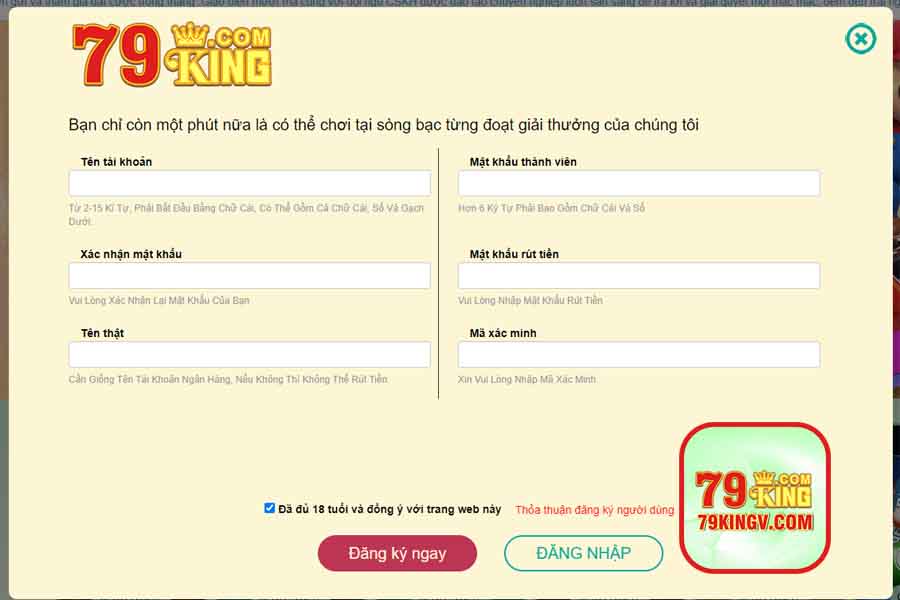 Hướng dẫn đăng ký 79king nhanh