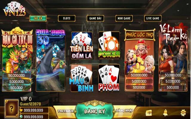 Cổng game đổi thưởng tiền mặt Vn123 CLub